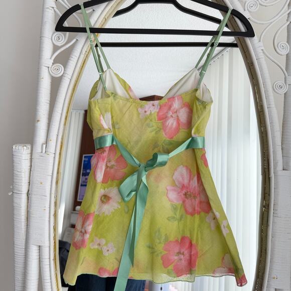 Vintage Y2K Babydoll Top Medium Cami Floral Fairy 100% Cotton Coquette Romantic - Picture 7 of 11